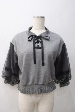 画像1: axes femme POETIQUE / チュールスリーブスウェット M グレー Y-25-05-22-042-AX-TO-SZ-ZY