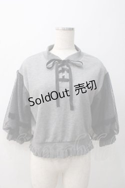 画像1: axes femme POETIQUE / チュールスリーブスウェット M グレー Y-25-05-22-042-AX-TO-SZ-ZI
