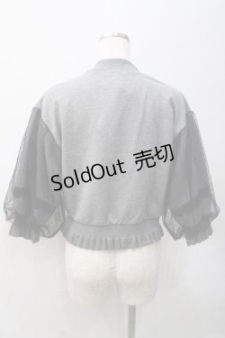 画像2: axes femme POETIQUE / チュールスリーブスウェット M グレー Y-25-05-22-042-AX-TO-SZ-ZI