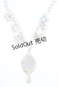 Jane Marple / 宝石と鏡のネックレス  シルバー×ブルー Y-25-05-25-001-JM-AC-SZ-ZY