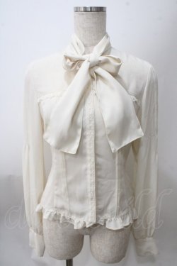 画像1: Victorian maiden / ロイヤルレーシースタンドカラーブラウス  アイボリー Y-25-05-25-061-CL-BL-SZ-ZY