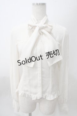 画像1: Victorian maiden / ロイヤルレーシースタンドカラーブラウス  アイボリー Y-25-05-25-061-CL-BL-SZ-ZY