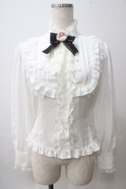 画像1: Innocent World / ローズジャボ付きブラウス S ホワイト Y-25-05-25-062-IW-BL-SZ-ZY