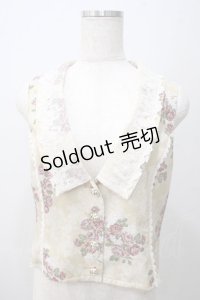 axes femme / グランブーケ柄レース襟ベスト F イエロー Y-25-05-25-063-AX-TO-SZ-ZY