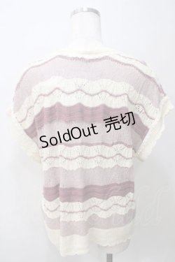 画像2: axes femme / マルチボーダーニットプルオーバー  赤 Y-25-05-25-066-AX-TO-SZ-ZY