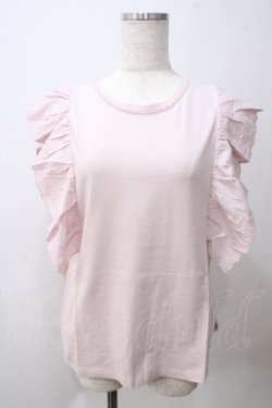 画像1: axes femme POETIQUE / コットンレースフリルプルオーバー  ピンク Y-25-05-25-067-AX-TO-SZ-ZY