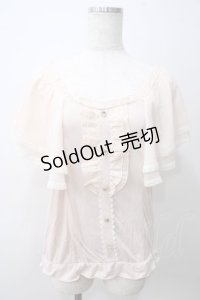axes femme / シフォン袖トップス  ピンク Y-25-05-25-069-AX-TO-SZ-ZY