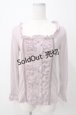 画像1: axes femme / 花柄切替カットソー  ラベンダー Y-25-05-25-070-AX-TO-SZ-ZY