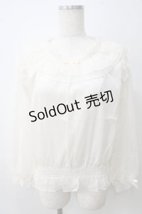axes femme POETIQUE / 巻き薔薇シフォンブラウス  キナリ Y-25-05-25-077-AX-BL-SZ-ZY