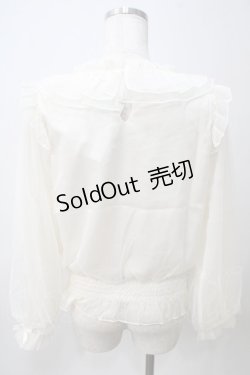 画像2: axes femme POETIQUE / 巻き薔薇シフォンブラウス  キナリ Y-25-05-25-077-AX-BL-SZ-ZY