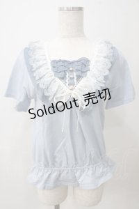 axes femme / レイヤード風カットデニムプルオーバー  ウォッシュ Y-25-05-25-080-AX-TO-SZ-ZY