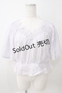 axes femme POETIQUE / マスク付きフラワーコットンブラウス  ラベンダー Y-25-05-25-083-AX-TO-SZ-ZY