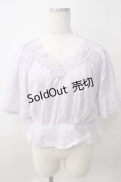 画像1: axes femme POETIQUE / マスク付きフラワーコットンブラウス  ラベンダー Y-25-05-25-083-AX-TO-SZ-ZY