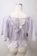 画像2: axes femme POETIQUE / マスク付きフラワーコットンブラウス  ラベンダー Y-25-05-25-083-AX-TO-SZ-ZY (2)