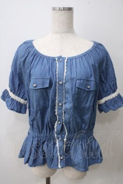 画像1: axes femme / デニム風ブラウス  ブルー Y-25-05-25-084-AX-TO-SZ-ZY
