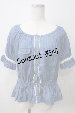 画像1: axes femme / デニム風ブラウス  ブルー Y-25-05-25-084-AX-TO-SZ-ZI