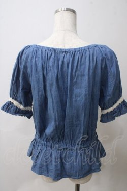 画像2: axes femme / デニム風ブラウス  ブルー Y-25-05-25-084-AX-TO-SZ-ZY