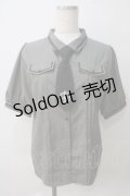 axes femme / ミリタリー風タイ付ブラウス L カーキ Y-25-05-25-085-AX-BL-SZ-ZY
