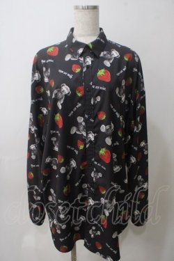 画像1: Jamie エーエヌケー / ストロベリーベアビッグシャツ M 黒 Y-25-05-25-087-LO-BL-SZ-ZY