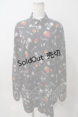 画像1: Jamie エーエヌケー / ストロベリーベアビッグシャツ M 黒 Y-25-05-25-087-LO-BL-SZ-ZY