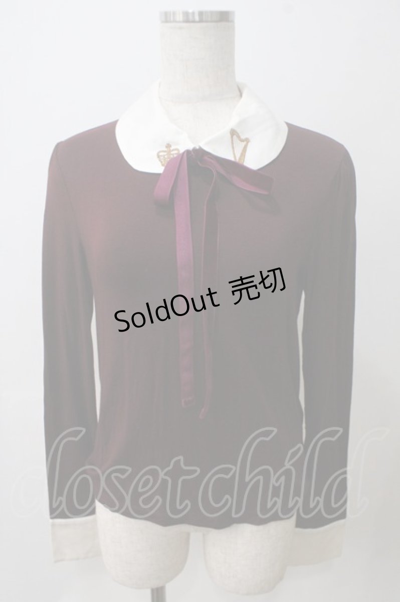画像1: 【SALE】Jane Marple / ロイヤルハープクラウンEMBプルオーバー M エンジ Y-25-05-25-090-JM-TO-SZ-ZT457 (1)