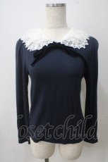画像1: 【SALE】Jane Marple / マルチレースカラーカットソー M ネイビ- Y-25-05-25-092-JM-TO-SZ-ZT457 (1)