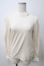 画像1: 【SALE】Jane Marple / オルレアン天竺とレースのプルオーバー M アイボリー Y-25-05-25-093-JM-TO-SZ-ZT456 (1)