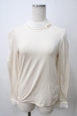 画像1: Jane Marple / オルレアン天竺とレースのプルオーバー M アイボリー Y-25-05-25-093-JM-TO-SZ-ZY