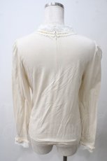 画像2: 【SALE】Jane Marple / オルレアン天竺とレースのプルオーバー M アイボリー Y-25-05-25-093-JM-TO-SZ-ZT456 (2)