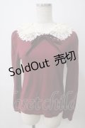 Jane Marple / マルチレースカラーカットソー M ワイン Y-25-05-25-094-JM-TO-SZ-ZY