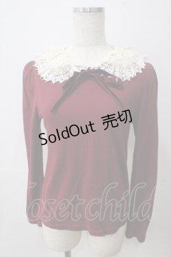 画像1: Jane Marple / マルチレースカラーカットソー M ワイン Y-25-05-25-094-JM-TO-SZ-ZY