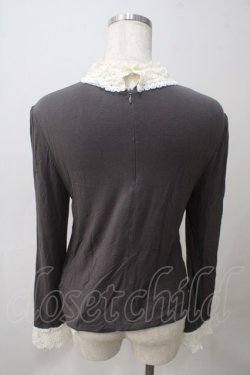 画像2: Jane Marple / モチーフレースカラープルオーバー M チャコール Y-25-05-25-095-JM-TO-SZ-ZY