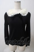 Jane Marple / マルチレースカラーカットソー M 黒 Y-25-05-25-096-JM-TO-SZ-ZY