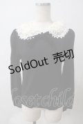 Jane Marple / マルチレースカラーカットソー M 黒 Y-25-05-25-096-JM-TO-SZ-ZY