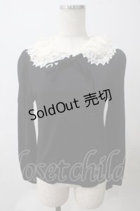Jane Marple / マルチレースカラーカットソー M 黒 Y-25-05-25-096-JM-TO-SZ-ZY