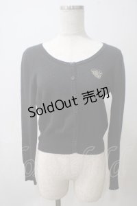Emily Temple cute / ハートロゴ刺繍ラメニットカーディガン  黒 Y-25-05-25-102-ET-TO-SZ-ZY