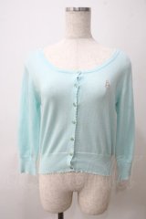 Emily Temple cute / 香水瓶刺繍ラメニットカーディガン  サックス Y-25-05-25-103-ET-TO-SZ-ZT457