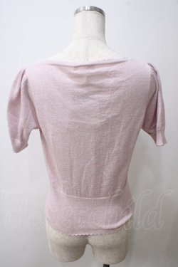 画像2: Emily Temple cute / ハートロゴ刺繍 ラメニットパフカーディガン  ピンク Y-25-05-25-104-ET-TO-SZ-ZY