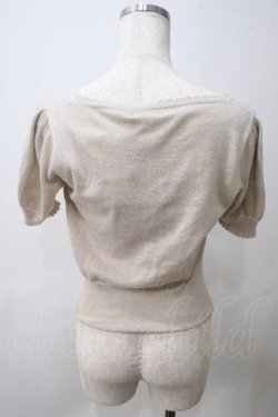 画像2: Emily Temple cute / ハートロゴ刺繍 ラメニットパフカーディガン  ベージュ Y-25-05-25-105-ET-TO-SZ-ZY
