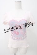 BABY,THE STARS SHINE BRIGHT / チェリーリボンTシャツ  ピンク Y-25-05-25-106-BA-TO-SZ-ZY
