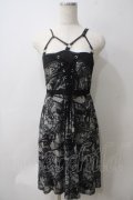 Ozz oneste / 和柄プリントメッシュキャミワンピース  グレー Y-25-05-25-108-OO-OP-SZ-ZY