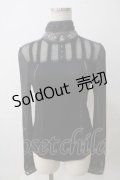 OZZ ANGELO / スリーブ切替ハイネックブラウス  黒 Y-25-05-25-111-OO-BL-SZ-ZY