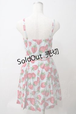 画像2: Jane Marple / ストロベリーmeetsストライプのサンドレス M サックス Y-25-05-25-113-JM-OP-SZ-ZY