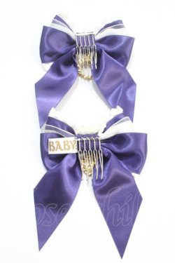 画像2: BABY,THE STARS SHINE BRIGHT / Pearl Bouquetミニリボンコーム  ネイビー Y-25-05-25-014-BA-AC-SZ-ZY