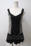 NO.S PROJECT / プリーツワンピース S 黒×グレー Y-25-05-25-128-LO-OP-SZ-ZY