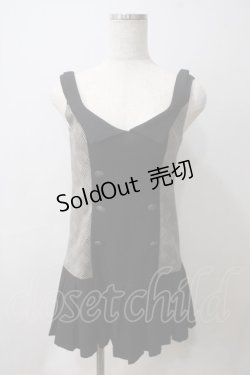 画像1: NO.S PROJECT / プリーツワンピース S 黒×グレー Y-25-05-25-128-LO-OP-SZ-ZY