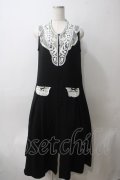 SERAPHIM / モチーフレースのジャンパースカート  黒 Y-25-05-25-131-LO-OP-SZ-ZY