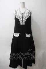 SERAPHIM / モチーフレースのジャンパースカート  黒 Y-25-05-25-131-LO-OP-SZ-ZY