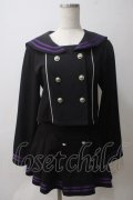 Amilige / セーラーセットアップ  ブラック×パープル Y-25-05-25-137-PU-OP-SZ-ZY