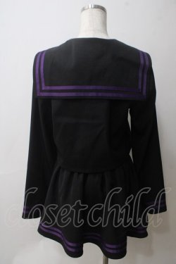 画像2: Amilige / セーラーセットアップ  ブラック×パープル Y-25-05-25-137-PU-OP-SZ-ZY